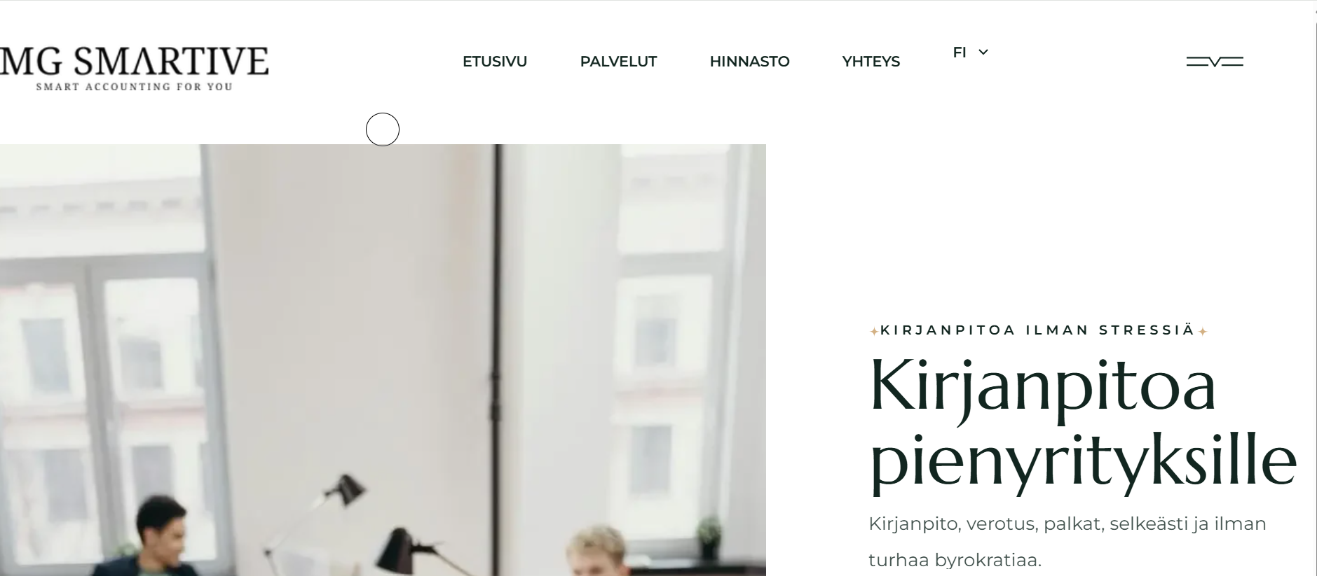 Website example of accounting services for small businesses in Finland client project by WEBVSEO
